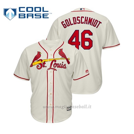 Maglia Baseball Uomo St. Louis Cardinals Paul Goldschmidt Cool Base Majestic Alternato Crema